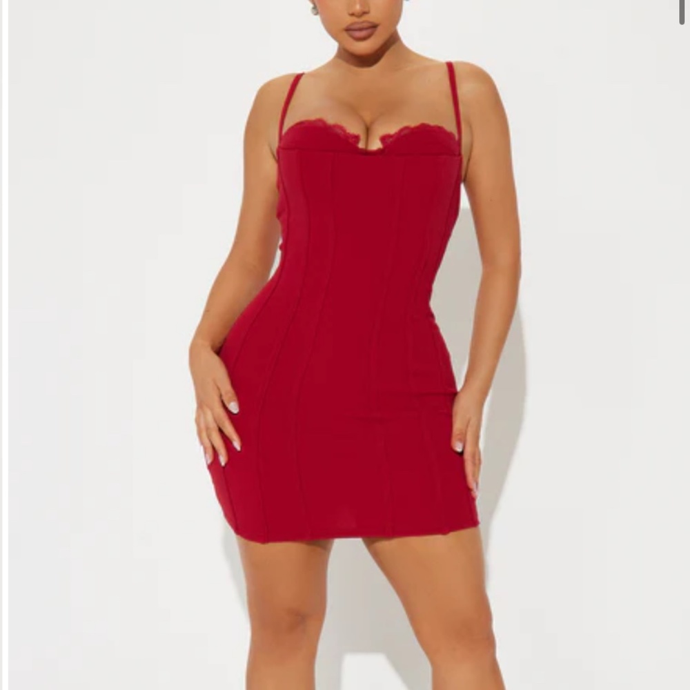 Fashion nova red dress L